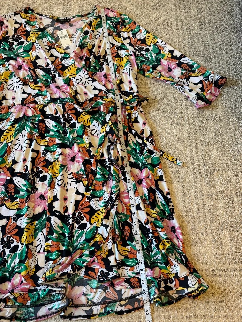 NWT Lane Bryant Floral Faux Wrap Dress Tie Waist Sz 22/24 - Picture 6 of 14